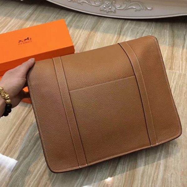 Faux Designer Sac Hermès Steve Messenger Marron – Image 3