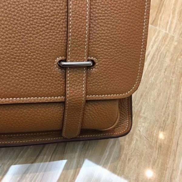 Faux Designer Sac Hermès Steve Messenger Marron – Image 2