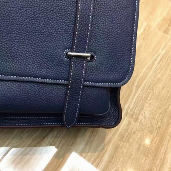 Contrefaçon Bon Marché Hermès Steve Messenger Bleu Foncé – Image 2