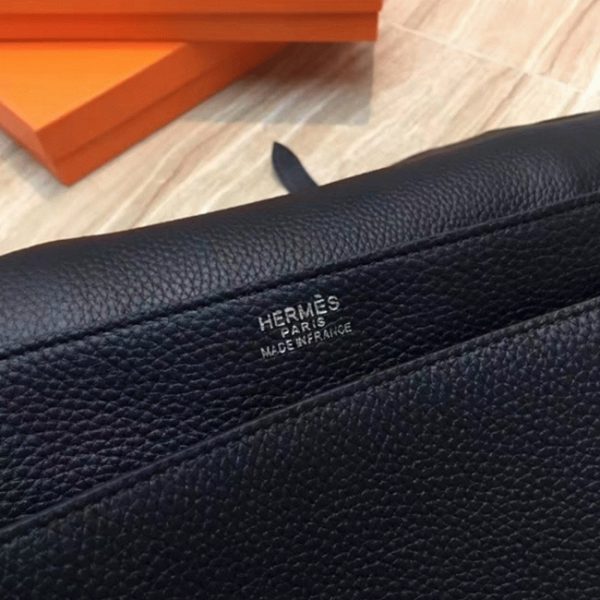Faux Designer Sac Hermès Steve Messenger Noir – Image 7