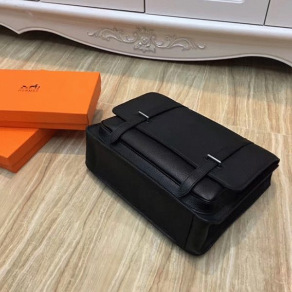Faux Designer Sac Hermès Steve Messenger Noir – Image 6