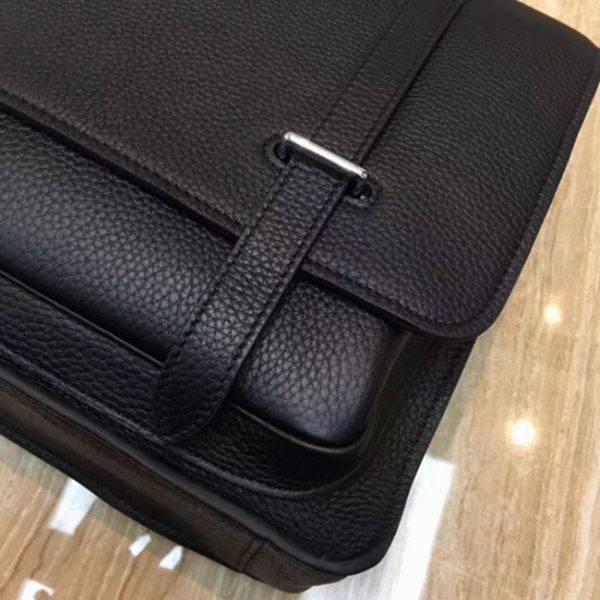 Faux Designer Sac Hermès Steve Messenger Noir – Image 5
