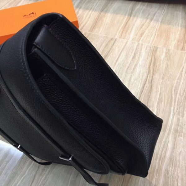 Faux Designer Sac Hermès Steve Messenger Noir – Image 4