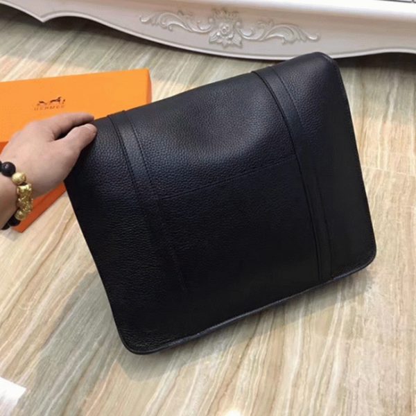 Faux Designer Sac Hermès Steve Messenger Noir – Image 3