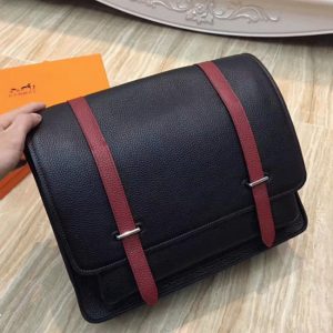 Contrefaçon Hermès Steve Messenger Bicolore Noir