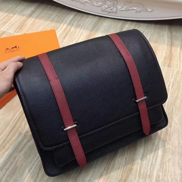 Contrefaçon Hermès Steve Messenger Bicolore Noir