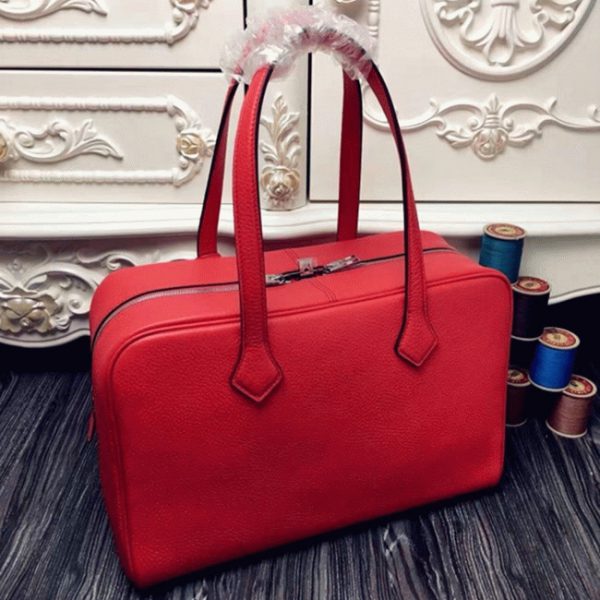 Réplique de Luxe Sac Hermès Victoria II 35cm Rouge – Image 6