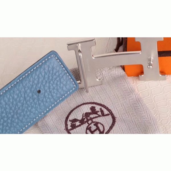 Fausse Ceinture Designer Boucle H Hermès & Bleu – Image 7