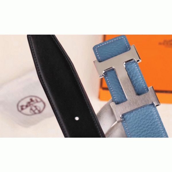 Fausse Ceinture Designer Boucle H Hermès & Bleu – Image 5