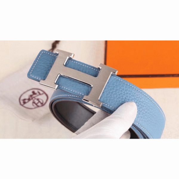 Fausse Ceinture Designer Boucle H Hermès & Bleu – Image 4
