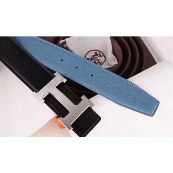 Fausse Ceinture Designer Boucle H Hermès & Bleu – Image 2