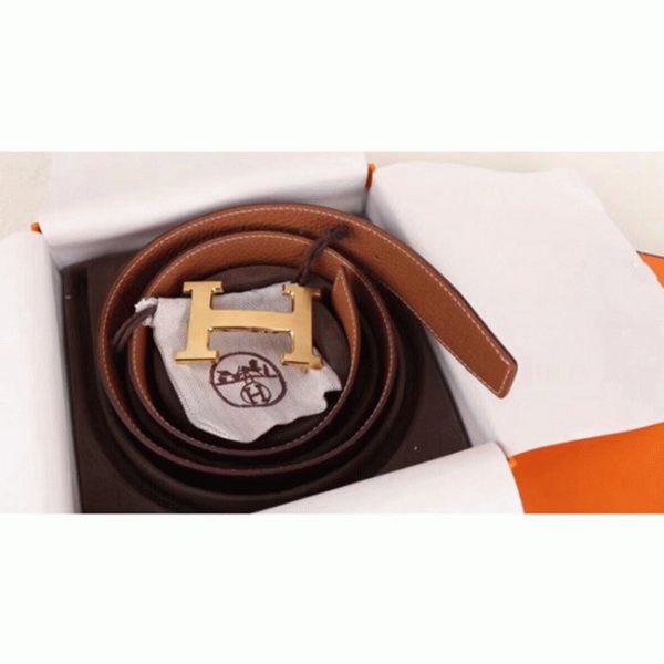 Fausse Boucle de Ceinture H Hermès & Marron – Image 8