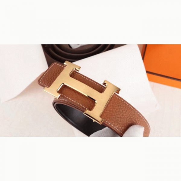 Fausse Boucle de Ceinture H Hermès & Marron – Image 7