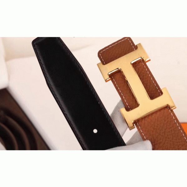 Fausse Boucle de Ceinture H Hermès & Marron – Image 6
