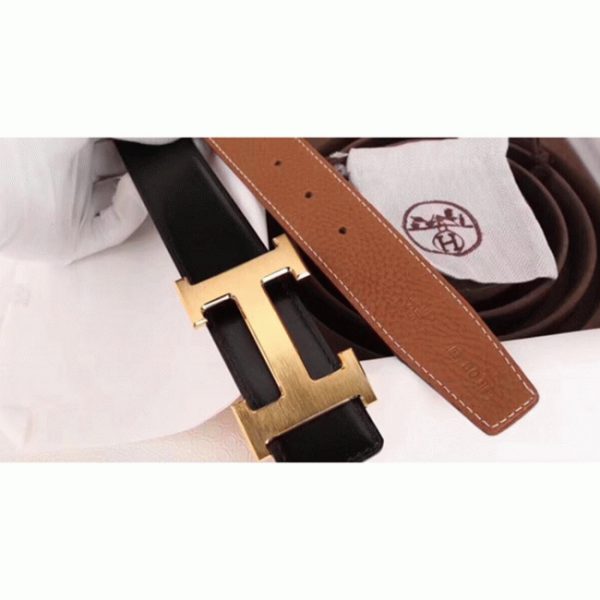 Fausse Boucle de Ceinture H Hermès & Marron – Image 4