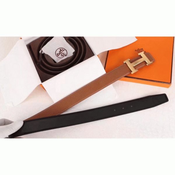 Fausse Boucle de Ceinture H Hermès & Marron – Image 3