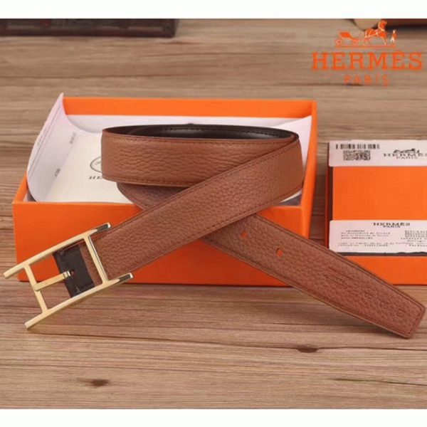 Réplique 1:1 Ceinture Réversible Quentin Hermès Marron – Image 3