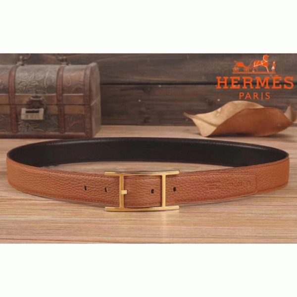 Réplique 1:1 Ceinture Réversible Quentin Hermès Marron – Image 2