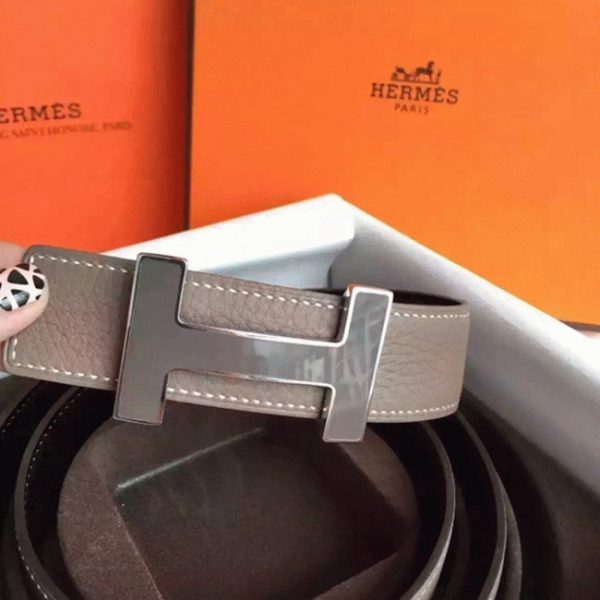 Fausse Ceinture Kits Hermès Epsom Gris Boucle Constance – Image 2