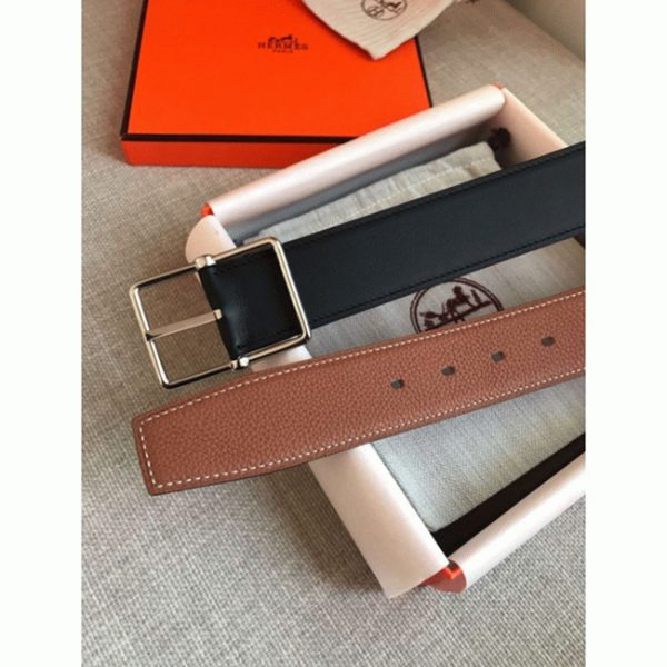 Réplique Ceinture Réversible Saddle Hermès Marron – Image 4