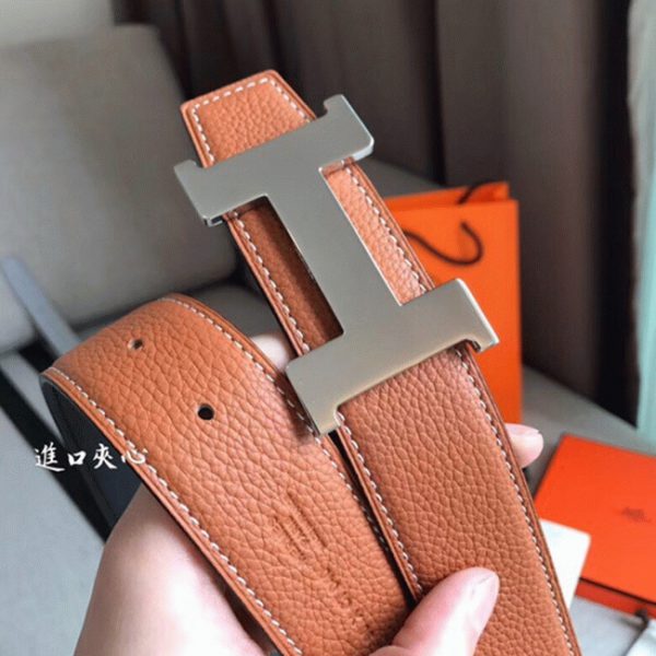 Contrefaçon 1:1 Ceinture Constance Hermès Boucle & Marron – Image 7