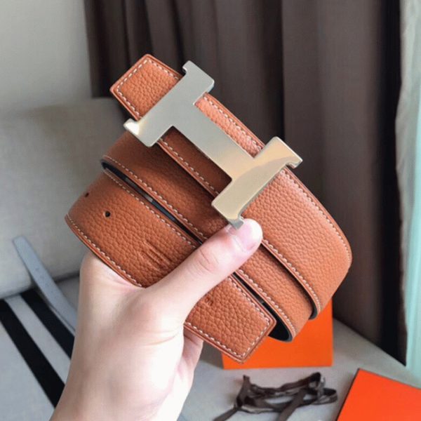 Contrefaçon 1:1 Ceinture Constance Hermès Boucle & Marron – Image 6