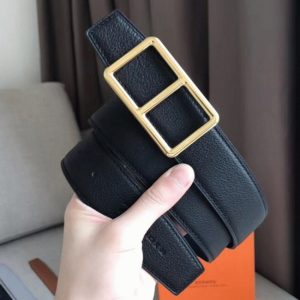 Réplique de Haute Qualité Ceinture Officier Hermès Boucle & Noir