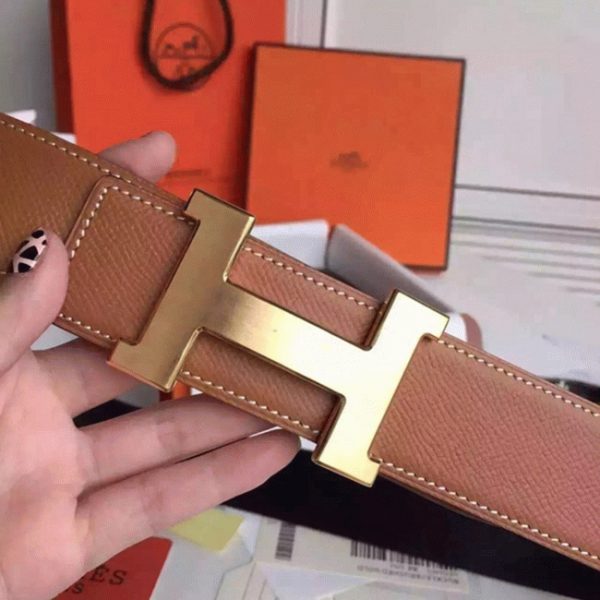 Top Faux Ceinture Kits Hermès Boucle Constance Epsom Marron – Image 5