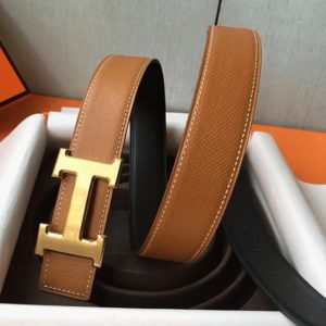 Faux Luxe Boucle de Ceinture Hermès & Marron
