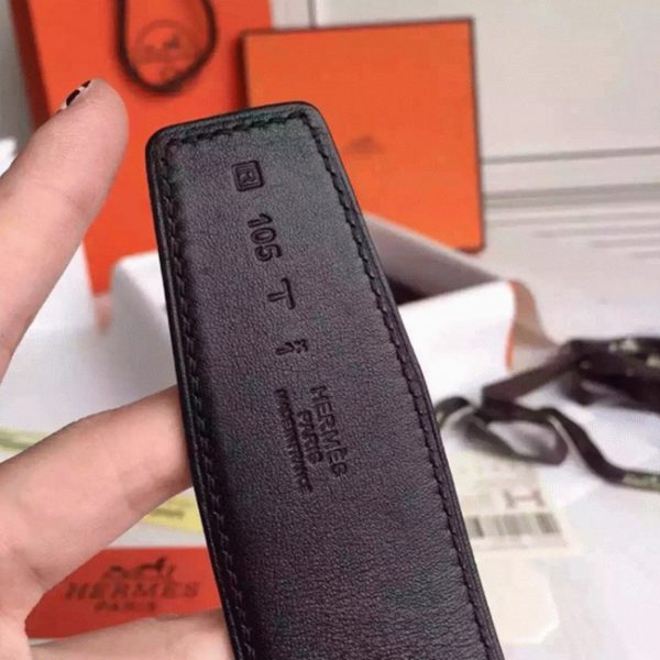 Contrefaçon Boucle de Ceinture Hermès & Cuir Epsom Orange – Image 4