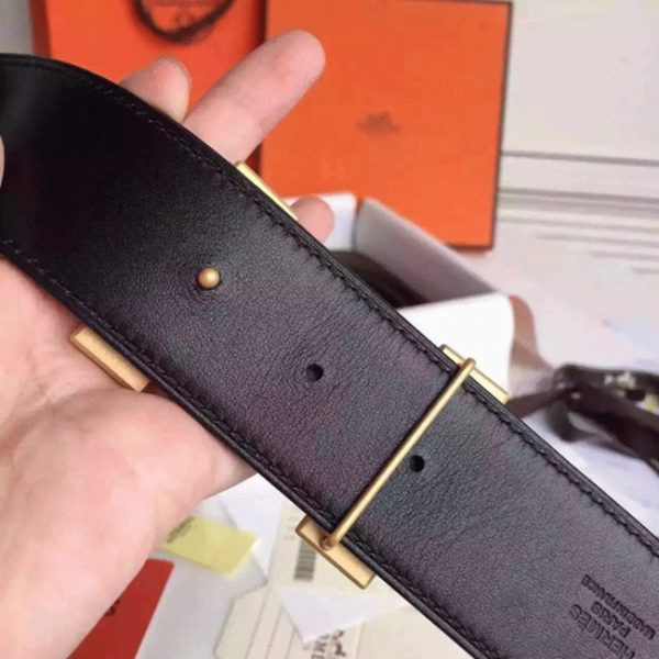 Contrefaçon Boucle de Ceinture Hermès & Cuir Epsom Orange – Image 2