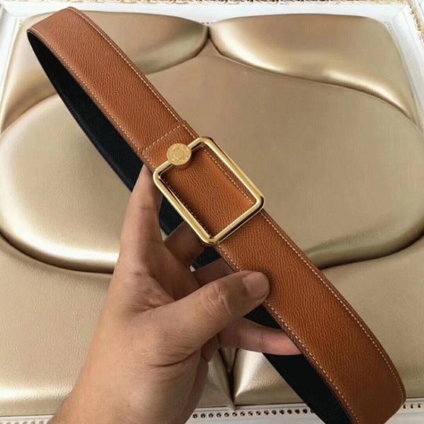 Fausse Ceinture Designer Boucle Oscar Hermès Marron – Image 2