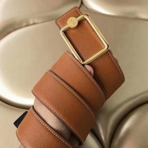 Fausse Ceinture Designer Boucle Oscar Hermès Marron