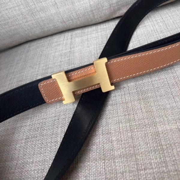 Réplique 1:1 Mini Ceinture Constance Hermès Boucle & Cuir Epsom Marron – Image 6