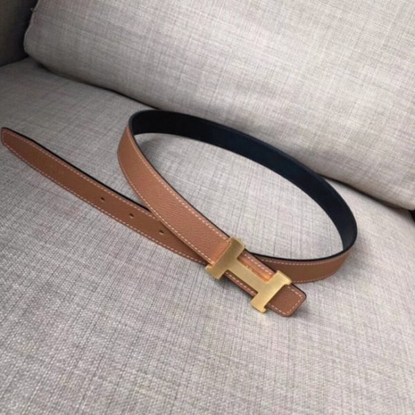 Réplique 1:1 Mini Ceinture Constance Hermès Boucle & Cuir Epsom Marron – Image 5