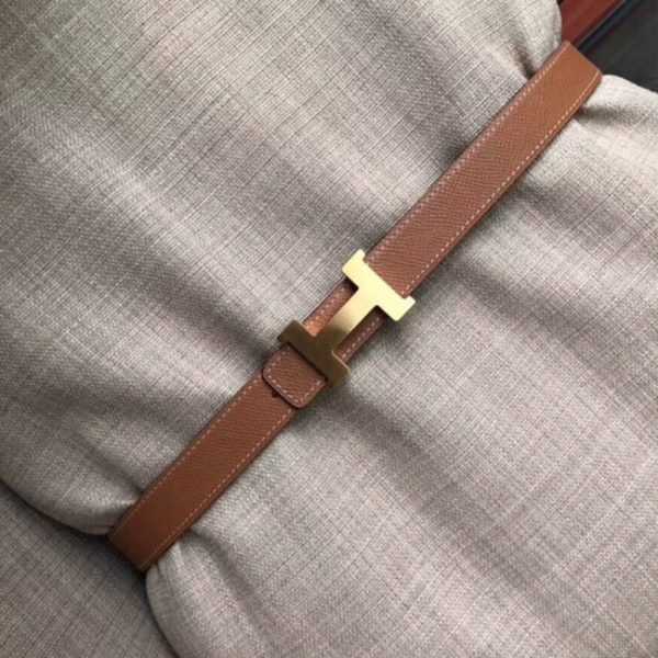 Réplique 1:1 Mini Ceinture Constance Hermès Boucle & Cuir Epsom Marron – Image 2