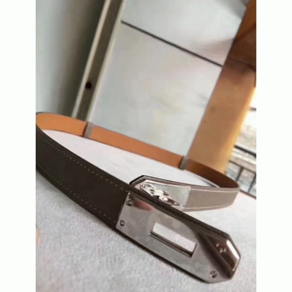 Fausse Ceinture Designer Kelly Hermès Epsom étoupe – Image 9