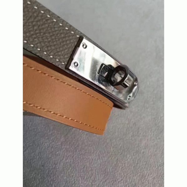 Fausse Ceinture Designer Kelly Hermès Epsom étoupe – Image 6