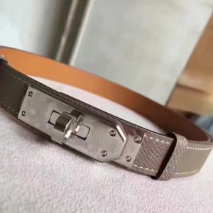 Fausse Ceinture Designer Kelly Hermès Epsom étoupe