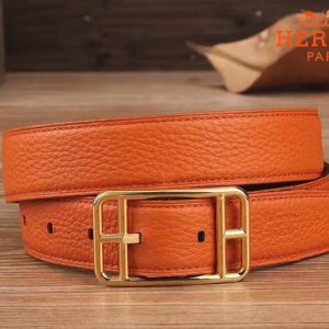 Fausse AAA Ceinture Hermès Orange Cape Cod 32 Réversible