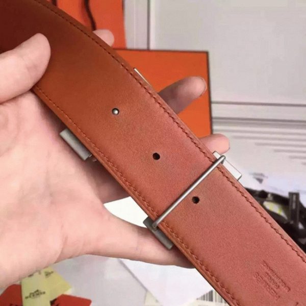 Fausse Boucle de Ceinture Hermès & Cuir Epsom Taupe – Image 3