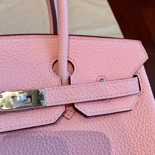 Réplique de luxe de créateur Hermes Birkin 25cm sac rose – Image 7