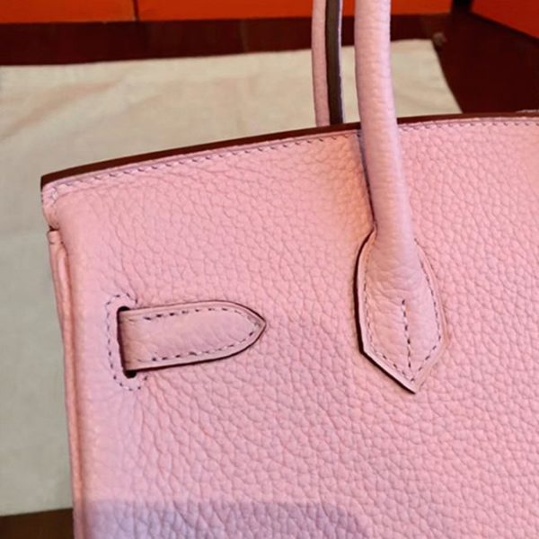 Réplique de luxe de créateur Hermes Birkin 25cm sac rose – Image 6