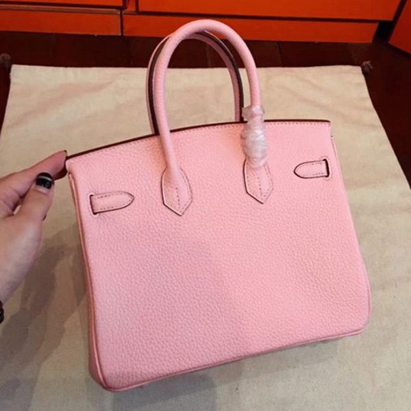 Réplique de luxe de créateur Hermes Birkin 25cm sac rose – Image 2