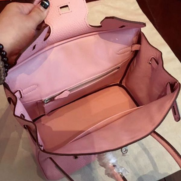 Réplique de luxe de créateur Hermes Birkin 25cm sac rose – Image 4
