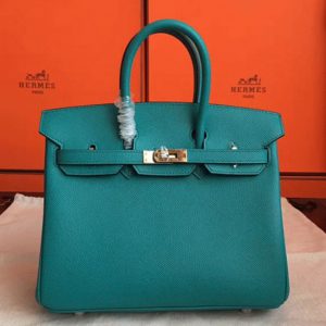 Faux de haute qualité Hermes Birkin 25cm sac à main bleu paon