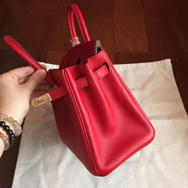 Réplique sac de créateur Hermes Birkin 25cm sac à main rouge – Image 7