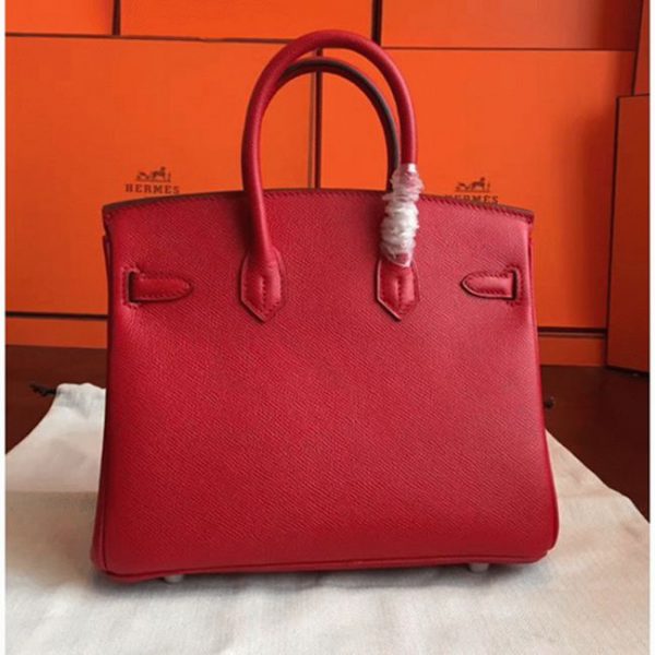 Réplique sac de créateur Hermes Birkin 25cm sac à main rouge – Image 2