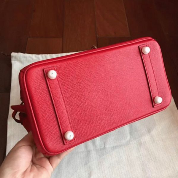 Réplique sac de créateur Hermes Birkin 25cm sac à main rouge – Image 3