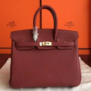 Faux bon sac Hermes Birkin 25cm bordeaux